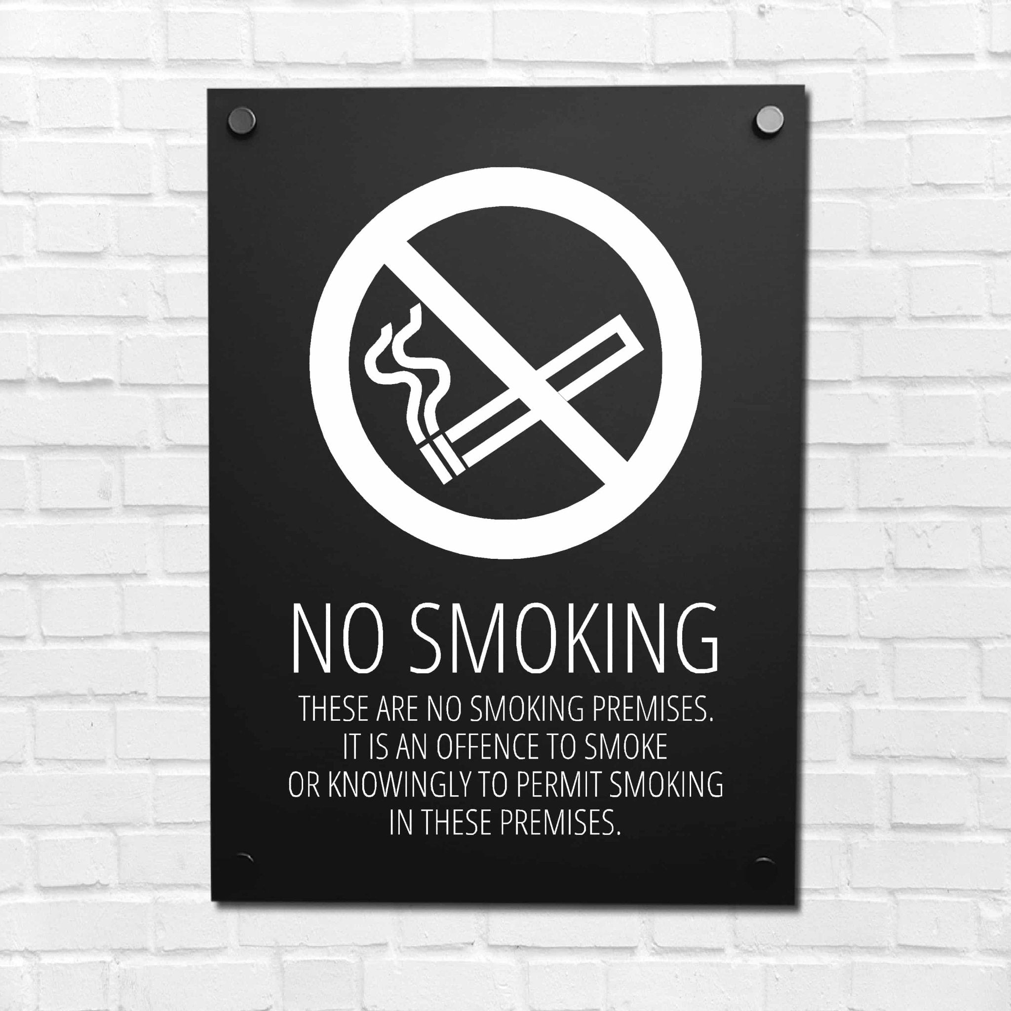 Knowingly Permit No Smoking Sign – Midnight Black, Compliant – The Sign ...