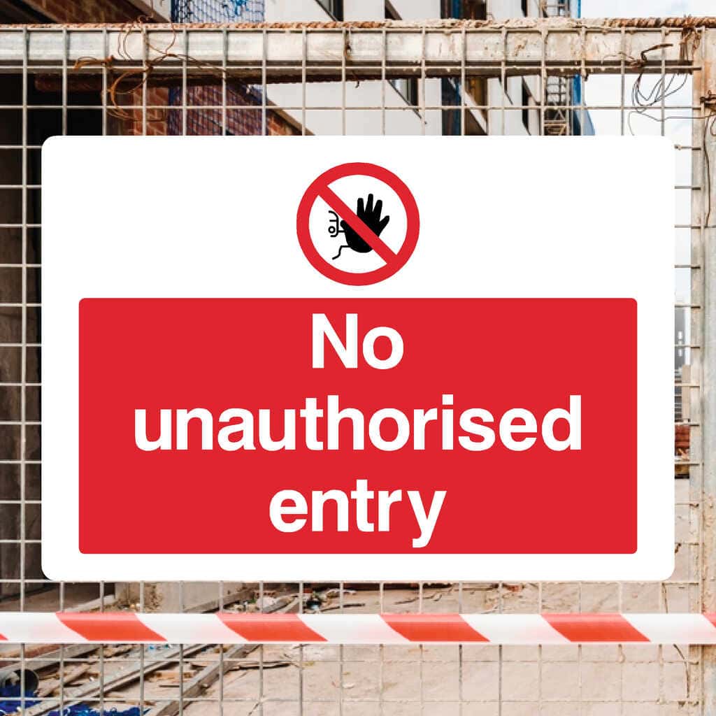 No Unauthorised Entry Sign Landscape - The Sign Shed