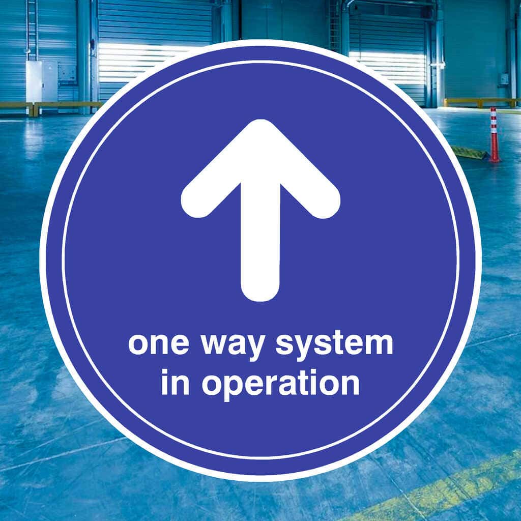 One Way System In Operation Arrow Floor Sticker - The Sign Shed