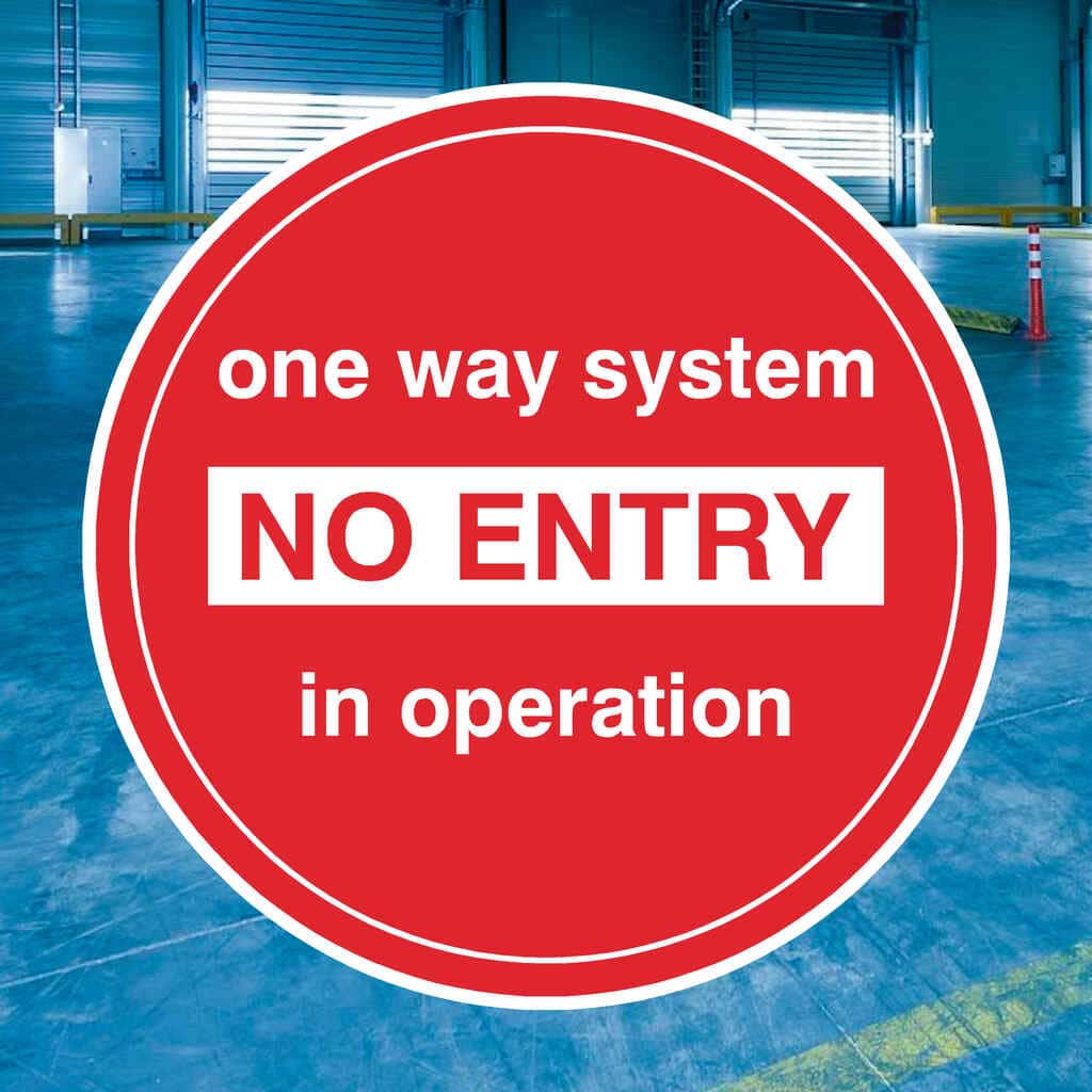 One Way System No Entry Floor Sticker - The Sign Shed
