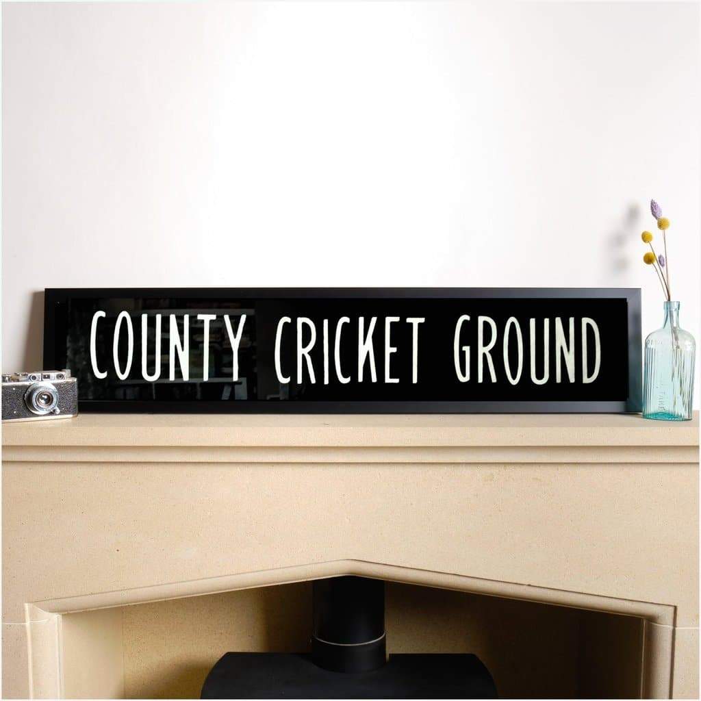 Original Framed Bus Destination Blind - County Cricket Ground - The Sign Shed