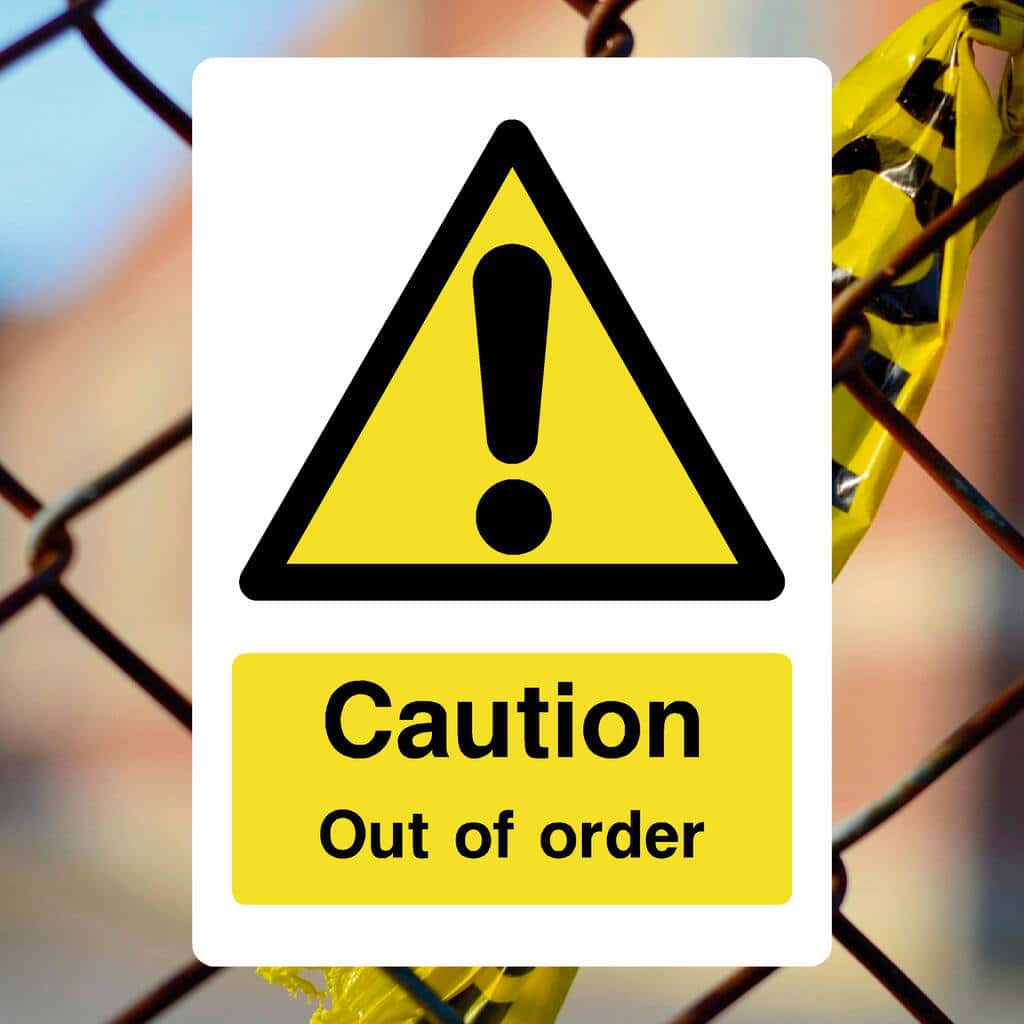 Out Of Order Sign - The Sign Shed