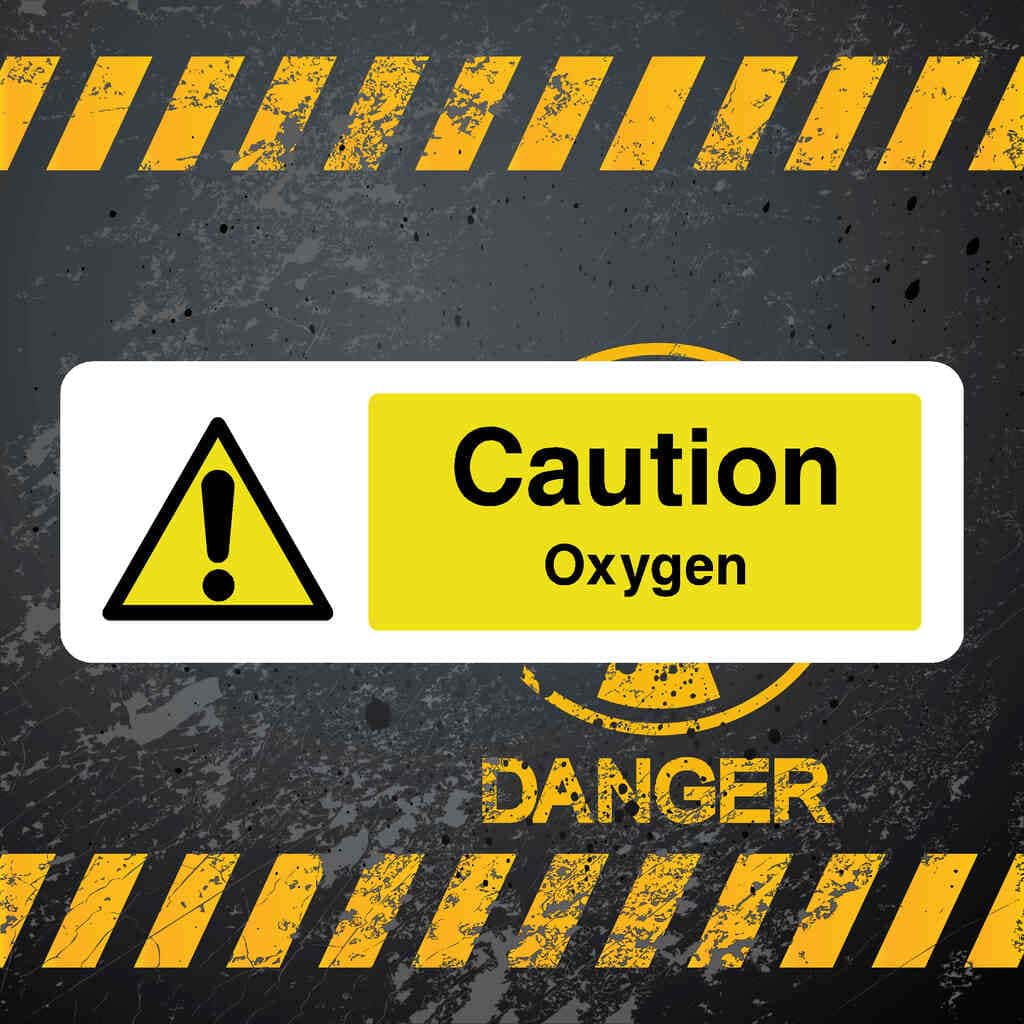 O2 Proper Sign Oxygen Hazard Warning Sign | Landscape Format
