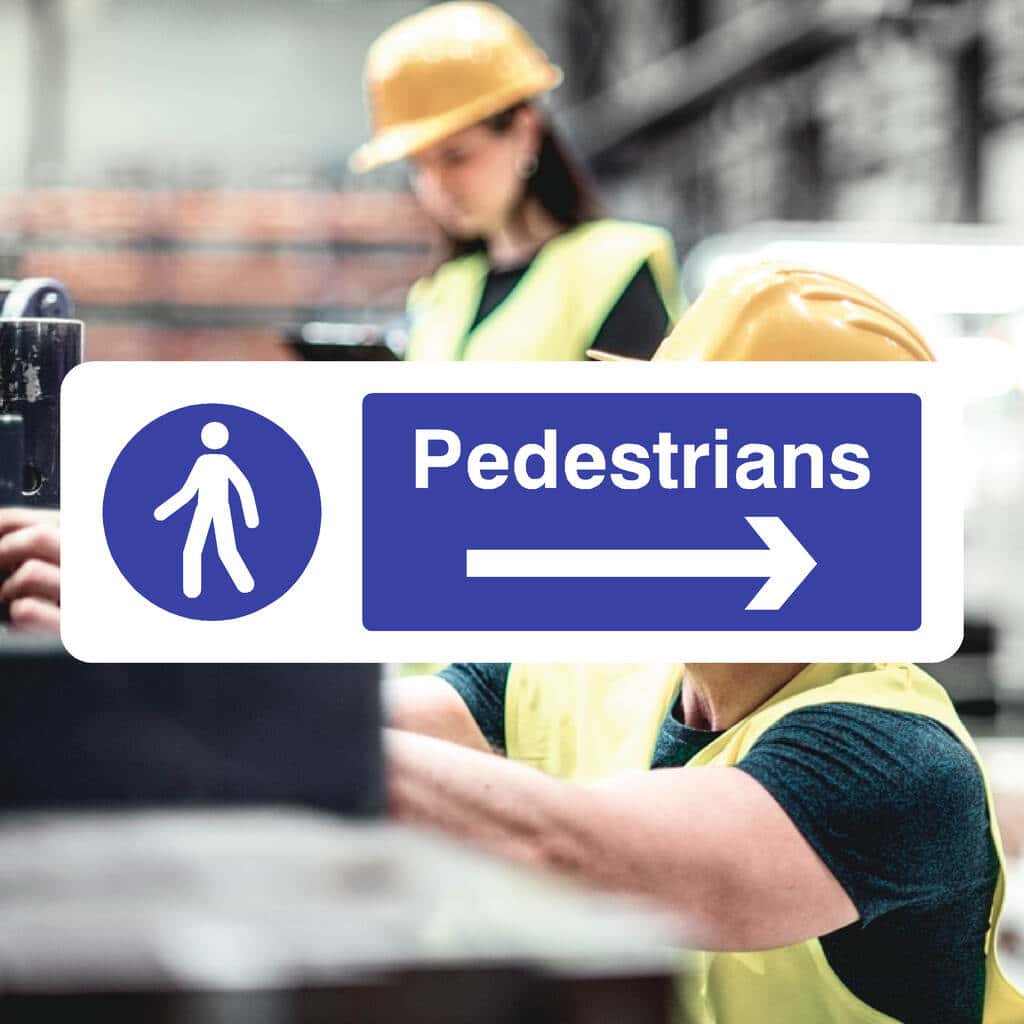 Pedestrians Right Arrow Sign Landscape - The Sign Shed