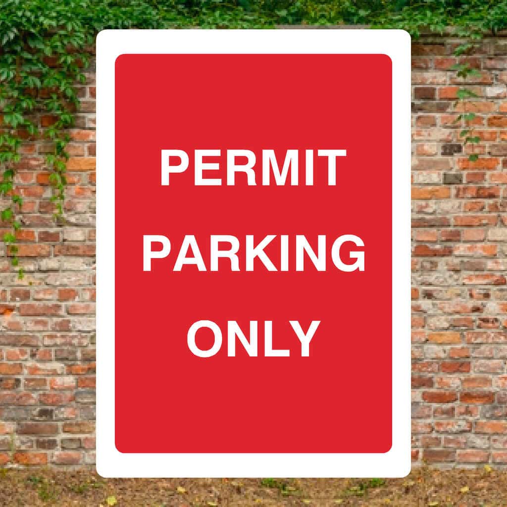 Permit Parking Only Sign – Red Durable Parking Sign