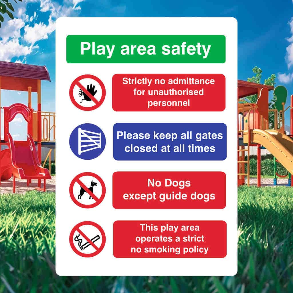 Playing Area. Sign Play Area Safety Sign – Multi-Purpose, HSE-Compliant