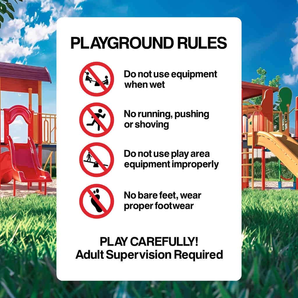 Playing Area. Sign Play Carefully Playground Sign – BS EN ISO 7010 Safety Sign