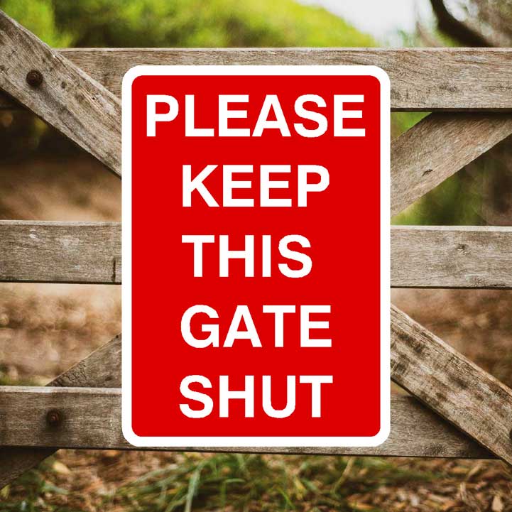 VSafety Notice, Keep This Gate Shut Sign – orizzontale VSafety Notice, Keep This Gate Shut Sign – orizzontale