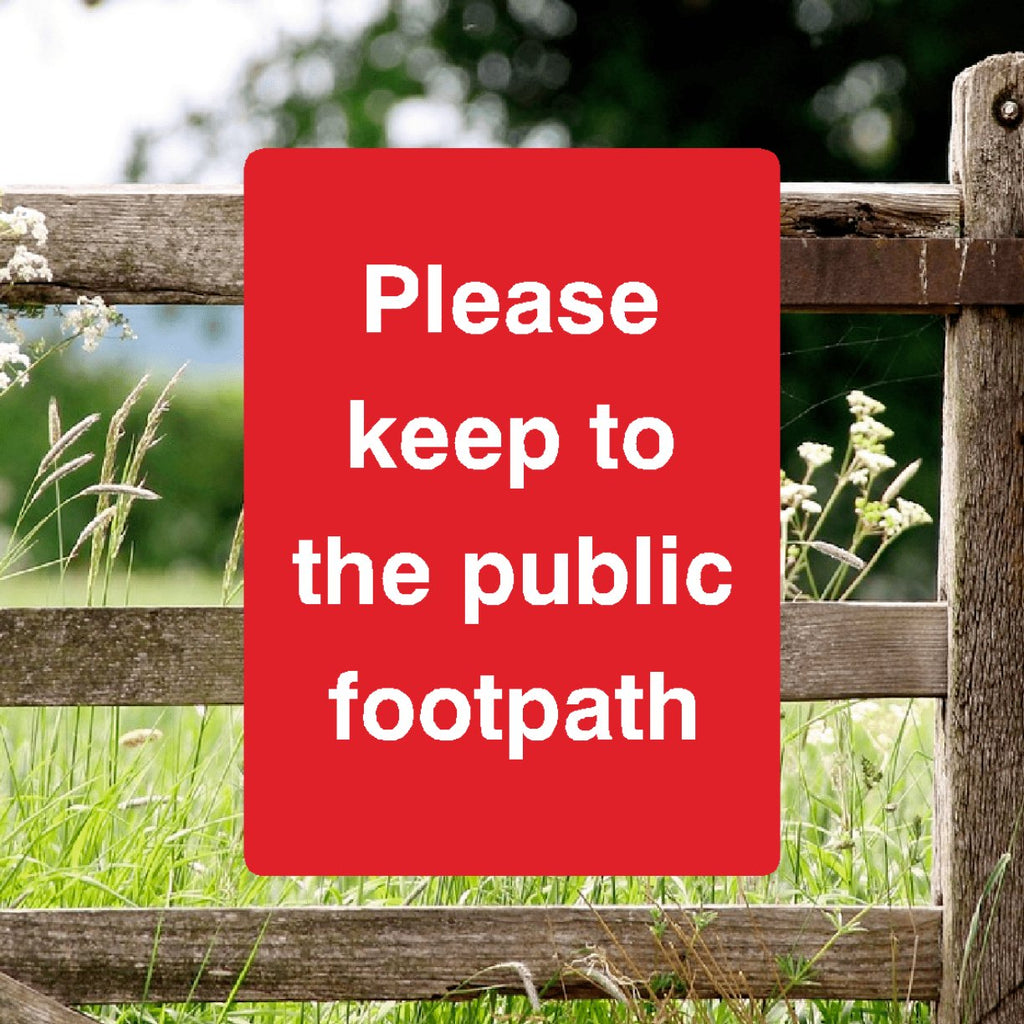 Please Keep To Footpath Full Colour Sign Portrait - The Sign Shed