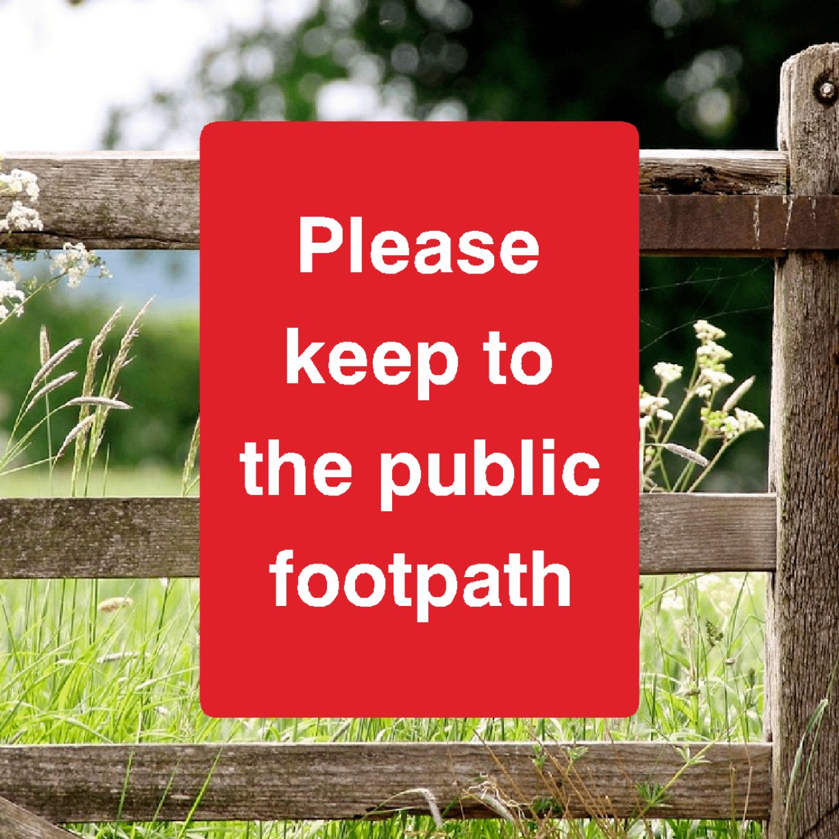 Please Keep To Footpath Full Colour Sign Portrait - The Sign Shed