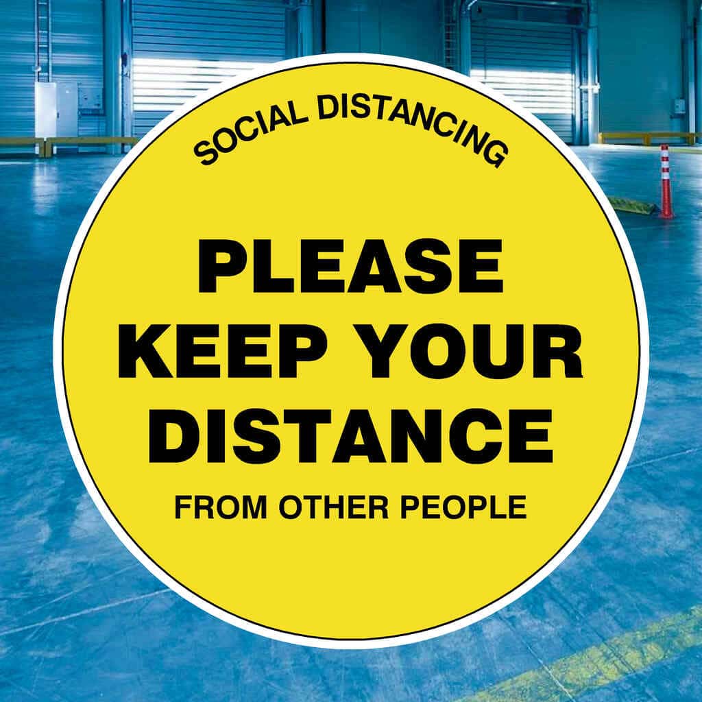 Please Keep Your Distance Floor Sticker - The Sign Shed