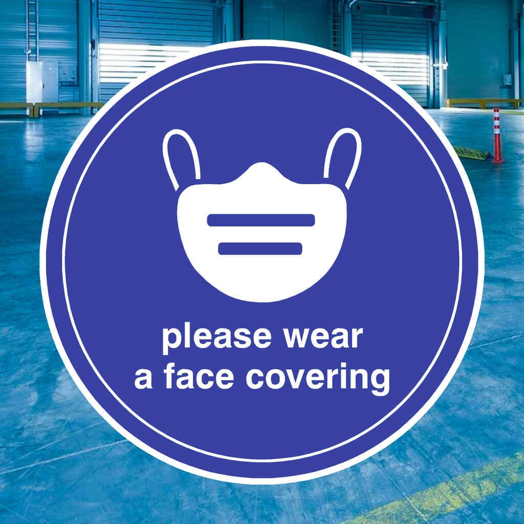 Please Wear A Face Covering Floor Sticker - The Sign Shed