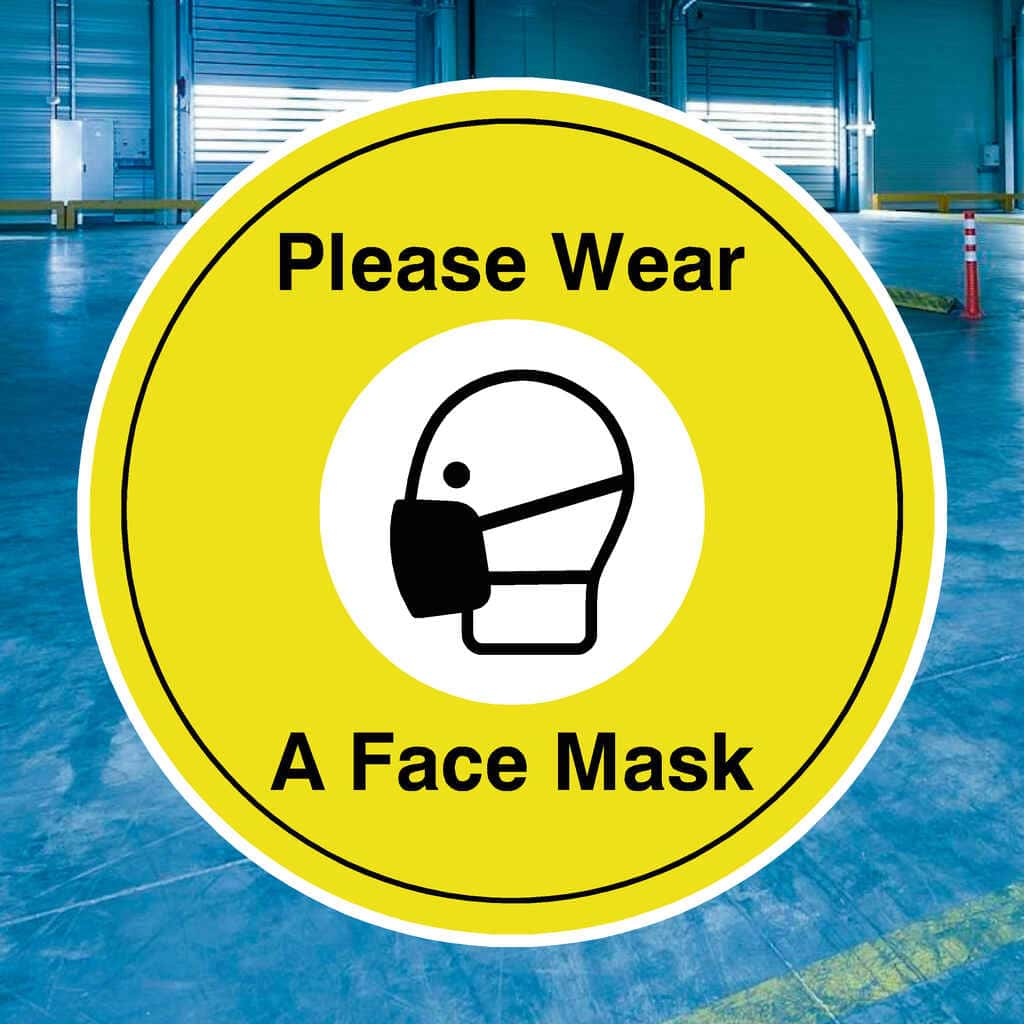 Please Wear A Face Mask Floor Sticker - The Sign Shed
