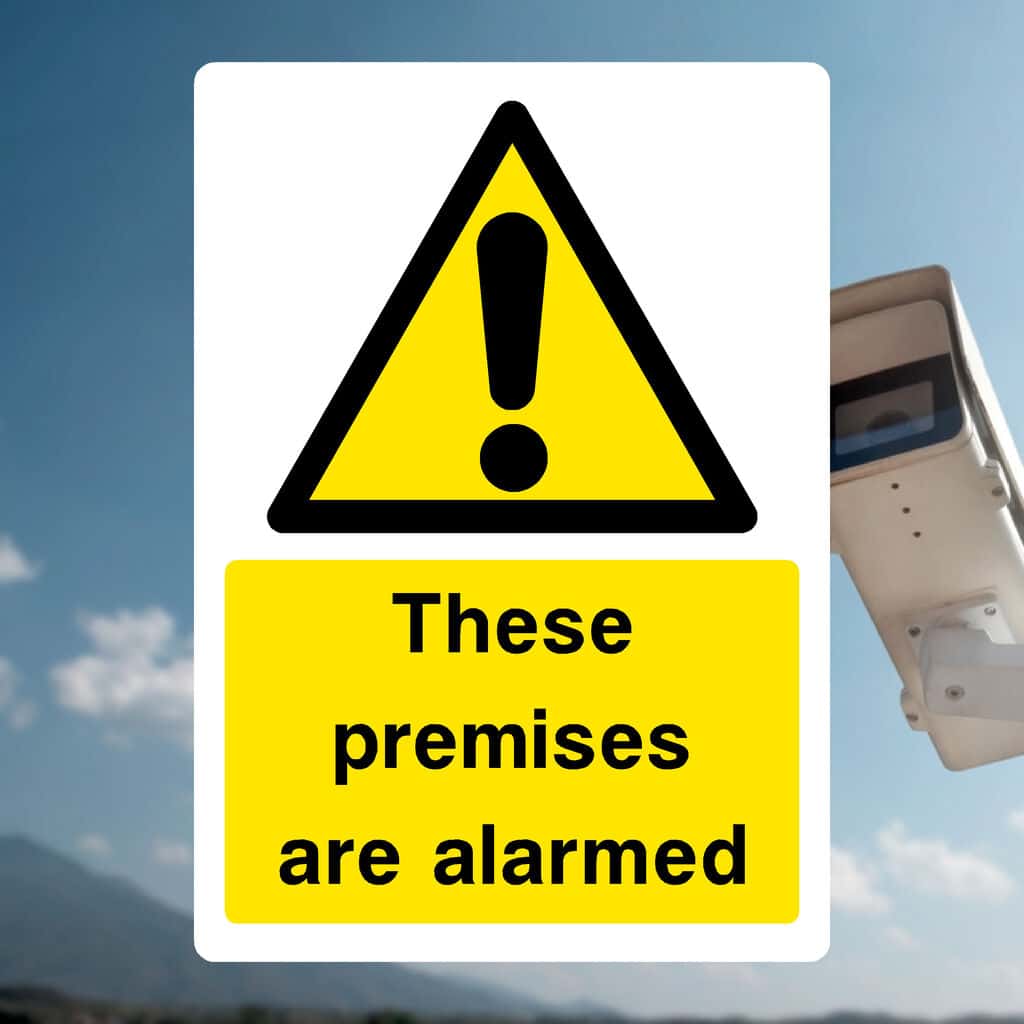 Premiscs Premises Alarmed Warning Sign – Durable Security Sign