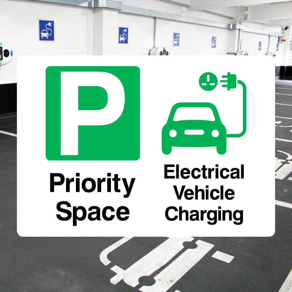 Ev Auto Sign Priority EV Charging Sign – Durable UK Parking Sign – The Sign Shed