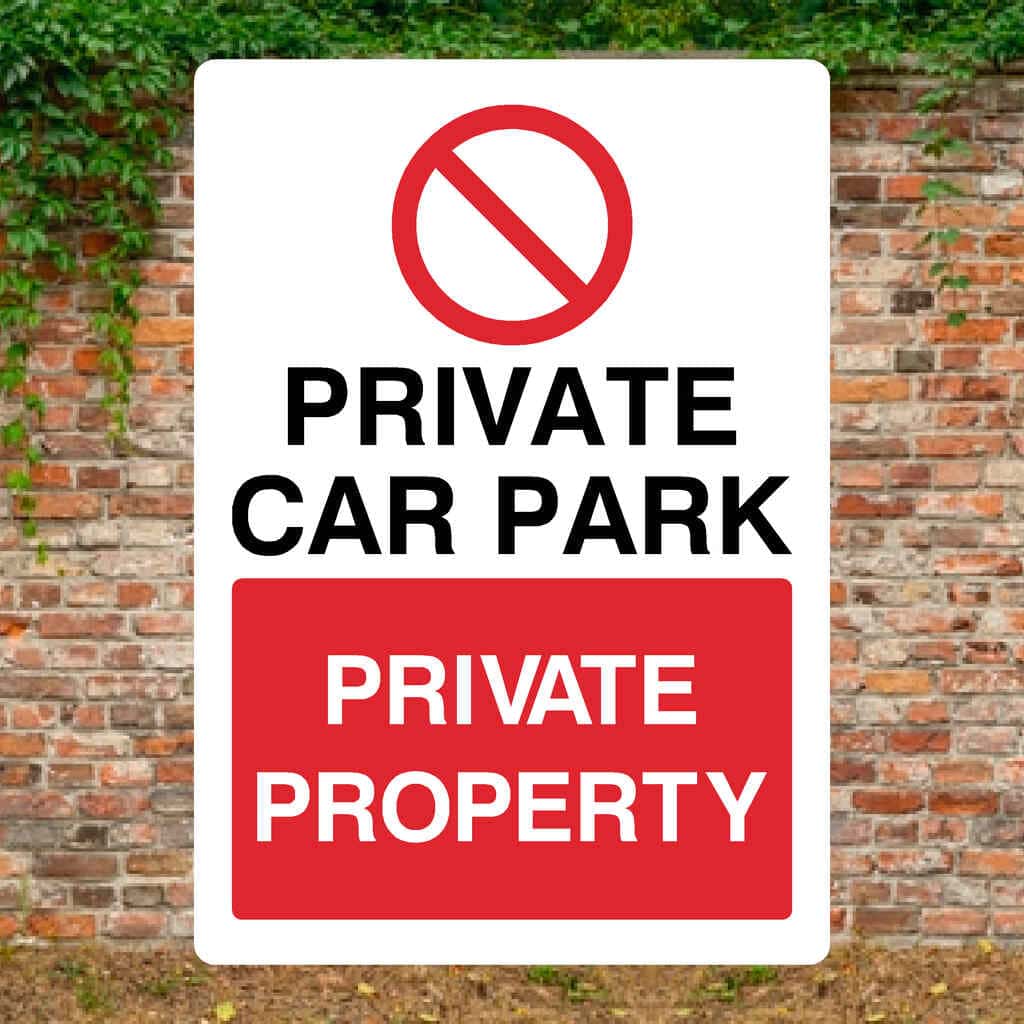 Private Car Park Private Property Portrait Sign - The Sign Shed