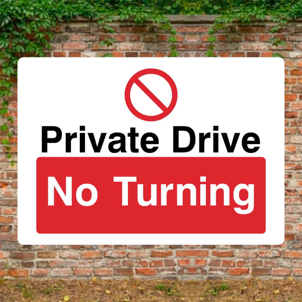 Privert Drive Sign Private Drive No Turning Sign – Durable UK Safety Sign