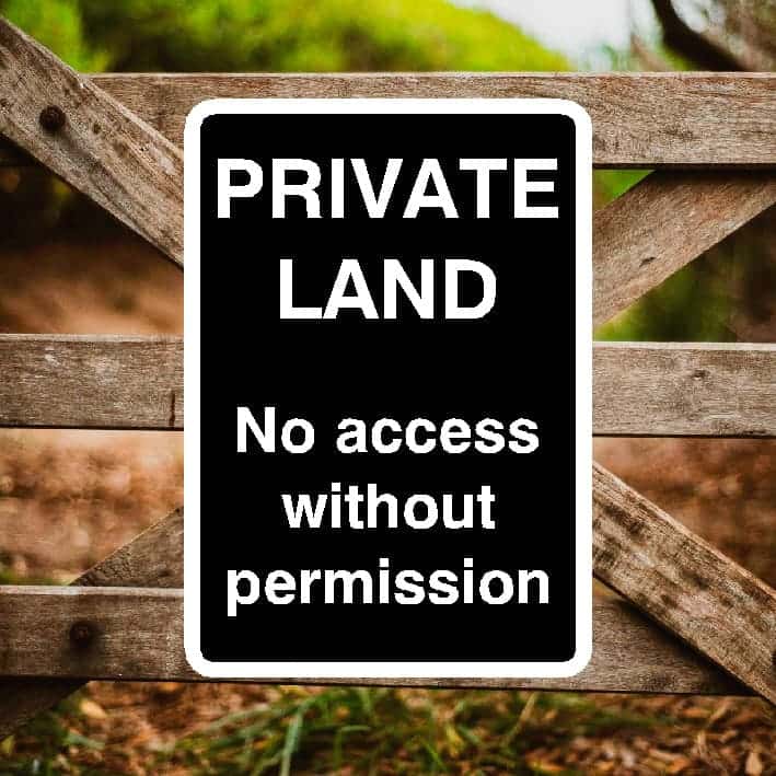 Private Land No Access Without Permission Portrait Sign - The Sign Shed