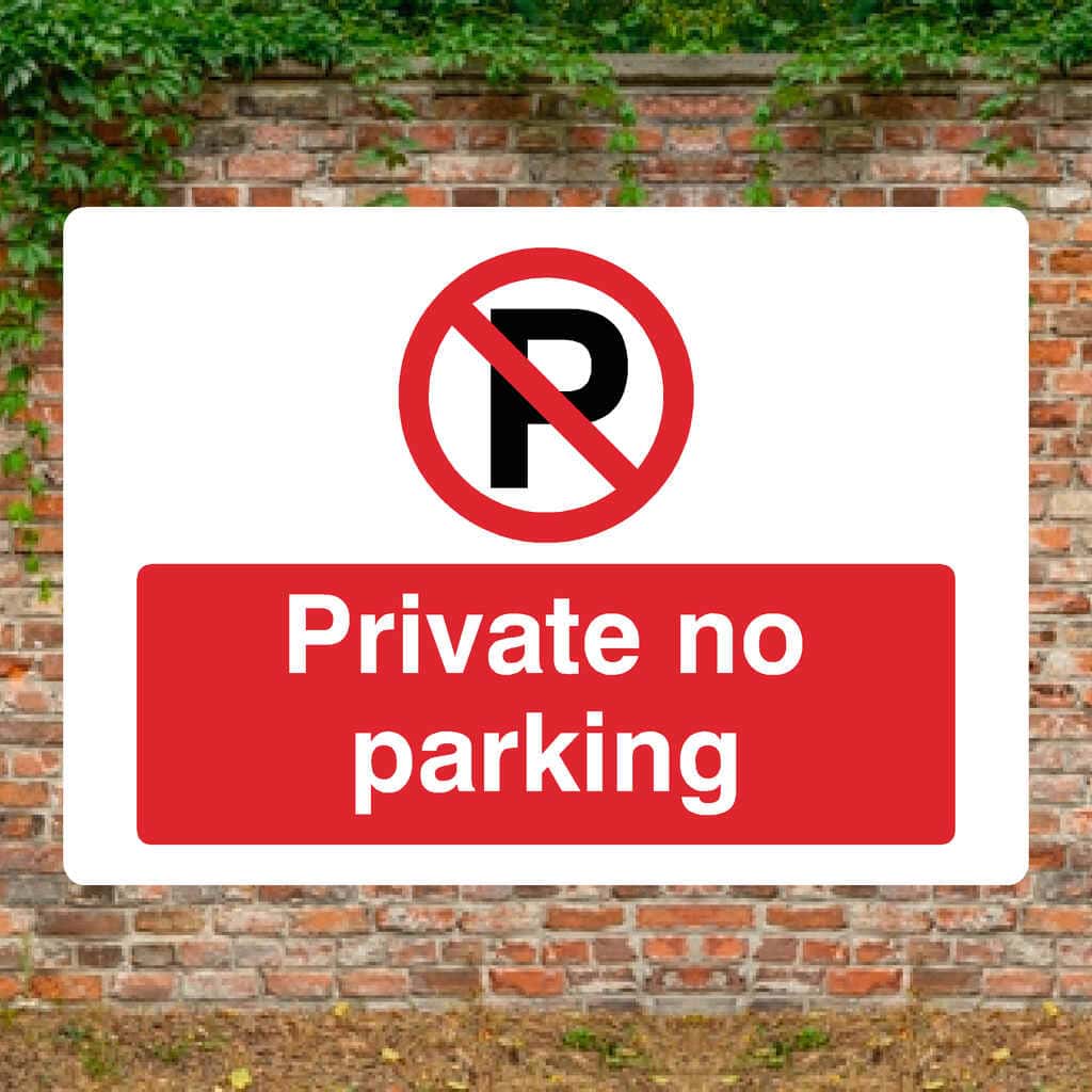 Private No Parking P Sign Landscape - The Sign Shed