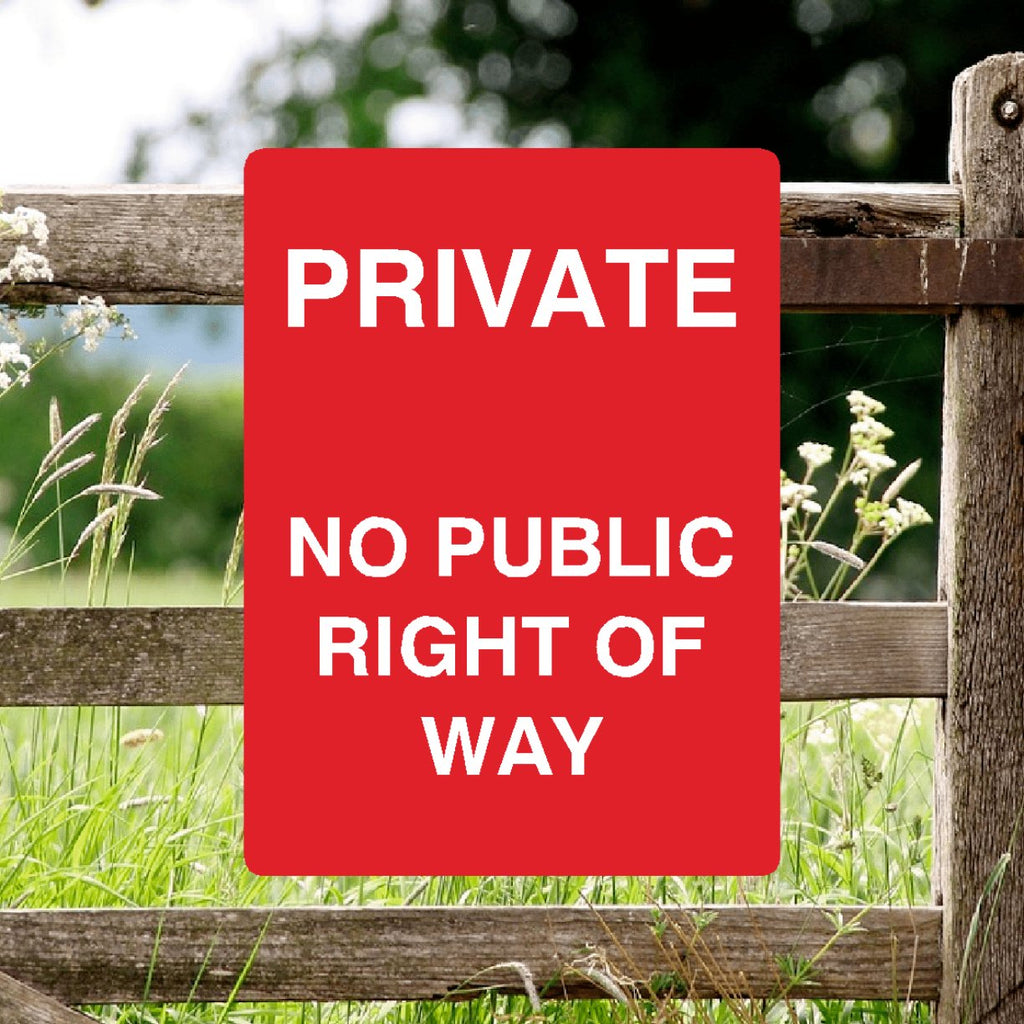 Private No Public Right Of Way Full Colour Sign Portrait - The Sign Shed