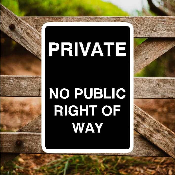 Private No Public Right Of Way Portrait Sign - The Sign Shed