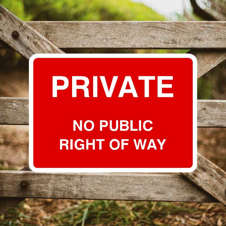 Private No Right Of Way Sign – Access Control