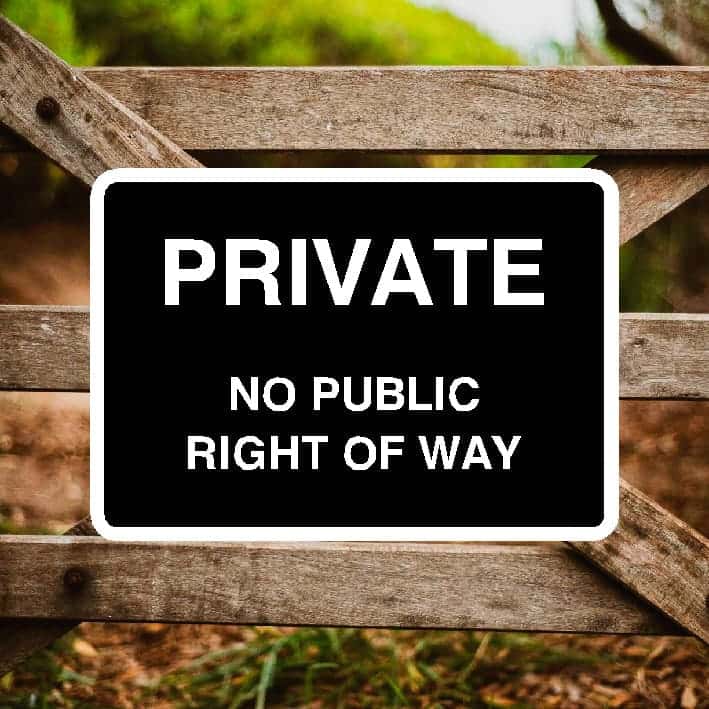Private No Public Right Of Way Sign - The Sign Shed
