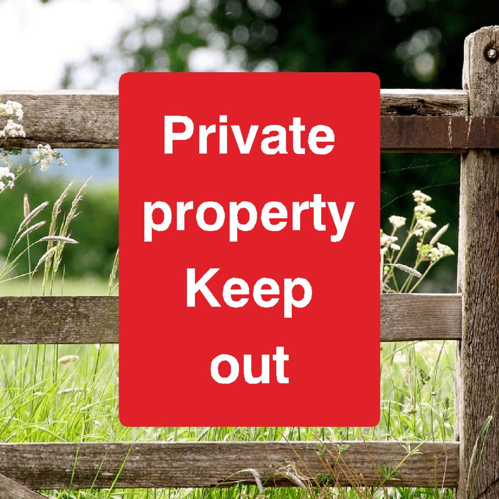 Private Property Keep Out Full Colour Sign Portrait - The Sign Shed