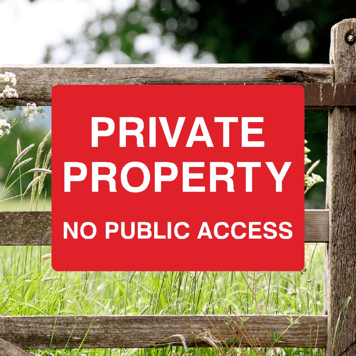 Private Property No Public Access Full Colour Sign - The Sign Shed