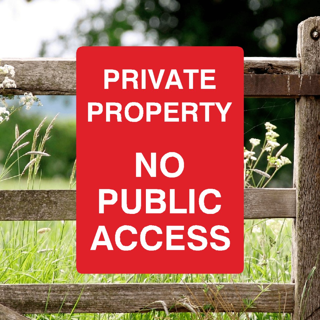 Private Property No Public Access Full Colour Sign Portrait - The Sign Shed
