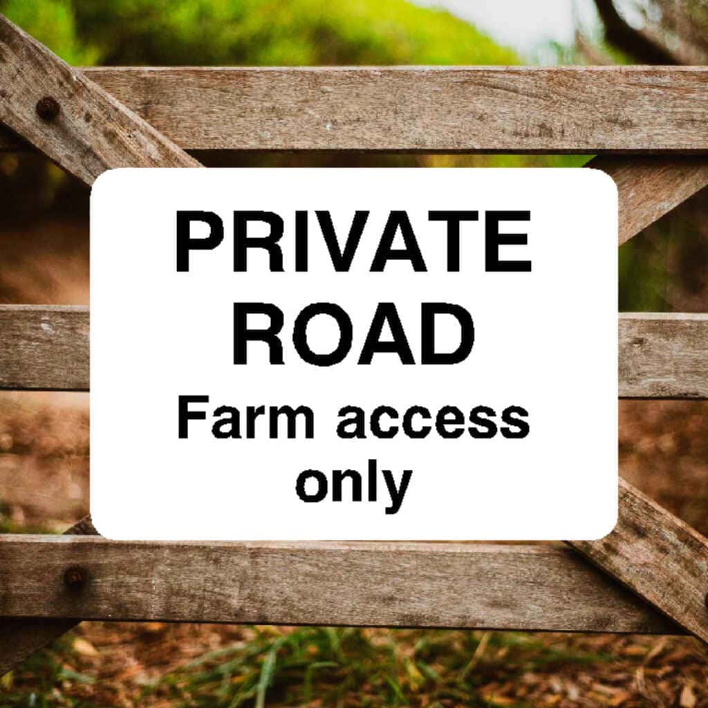 Private Road Farm Access Only Sign - The Sign Shed