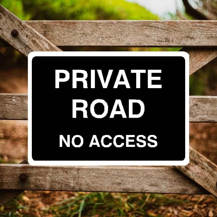 Private Road No Access Sign - The Sign Shed