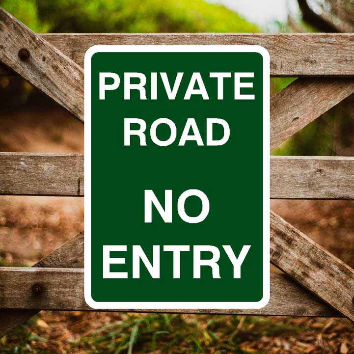 Private Road No Entry Portrait Sign - The Sign Shed