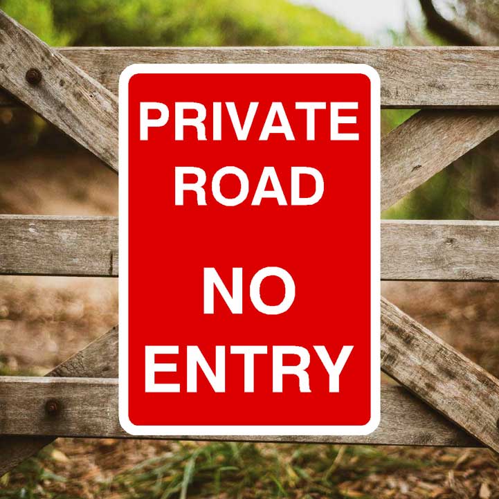 Private Road No Entry Portrait Sign - The Sign Shed