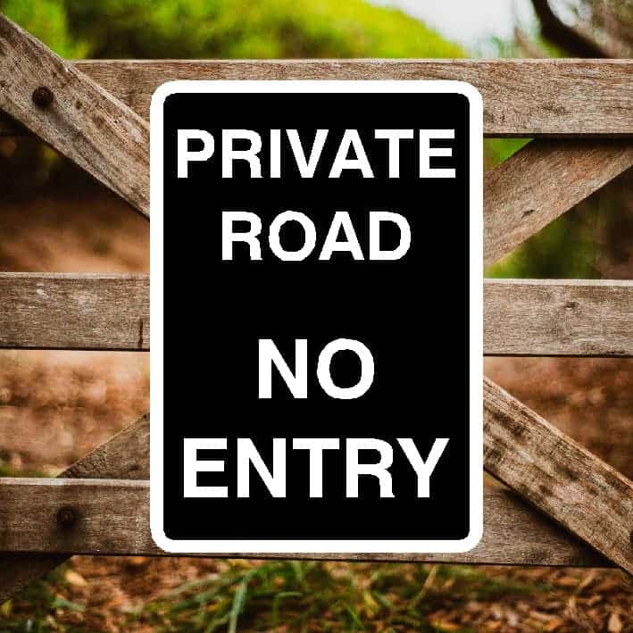 Private Road No Entry Portrait Sign - The Sign Shed