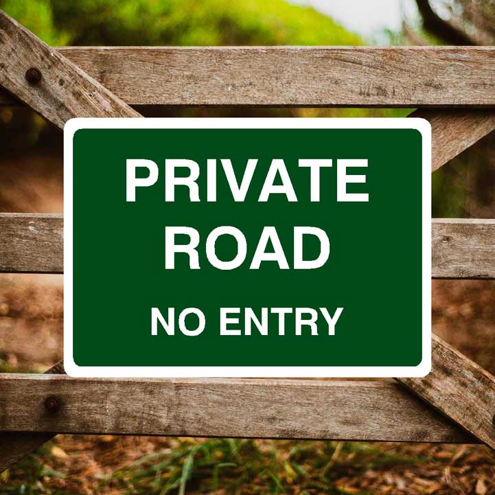 Private Road No Entry Sign - The Sign Shed