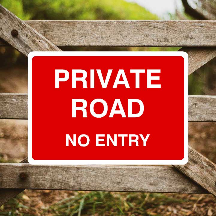 Private Road No Entry Sign - The Sign Shed