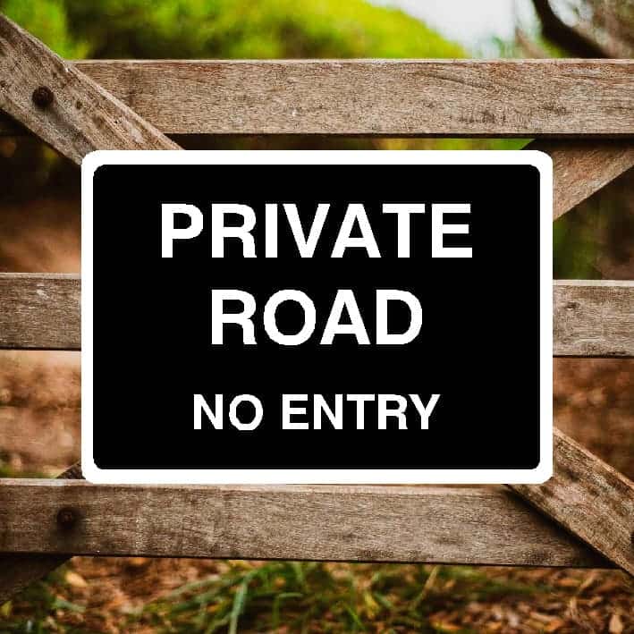 Private Road No Entry Sign - The Sign Shed