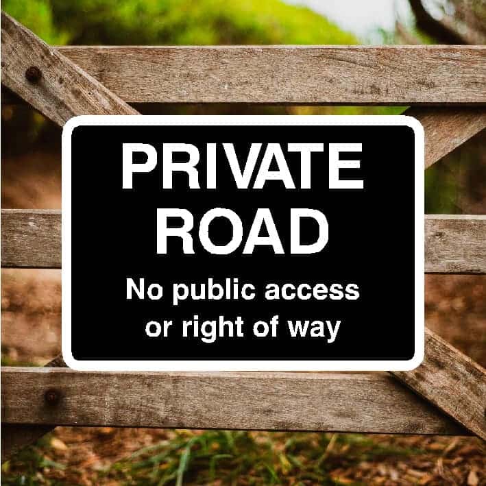 Private Road No Public Access Or Right Of Way Sign - The Sign Shed