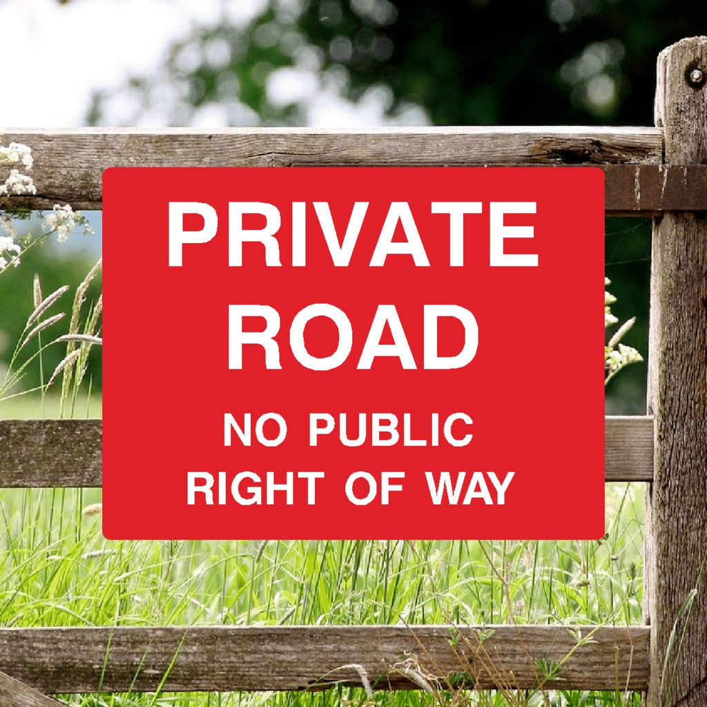 Private Road No Public Right Of Way Full Colour Sign - The Sign Shed