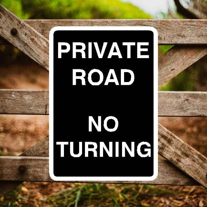 Private Road No Turning Portrait Sign - The Sign Shed