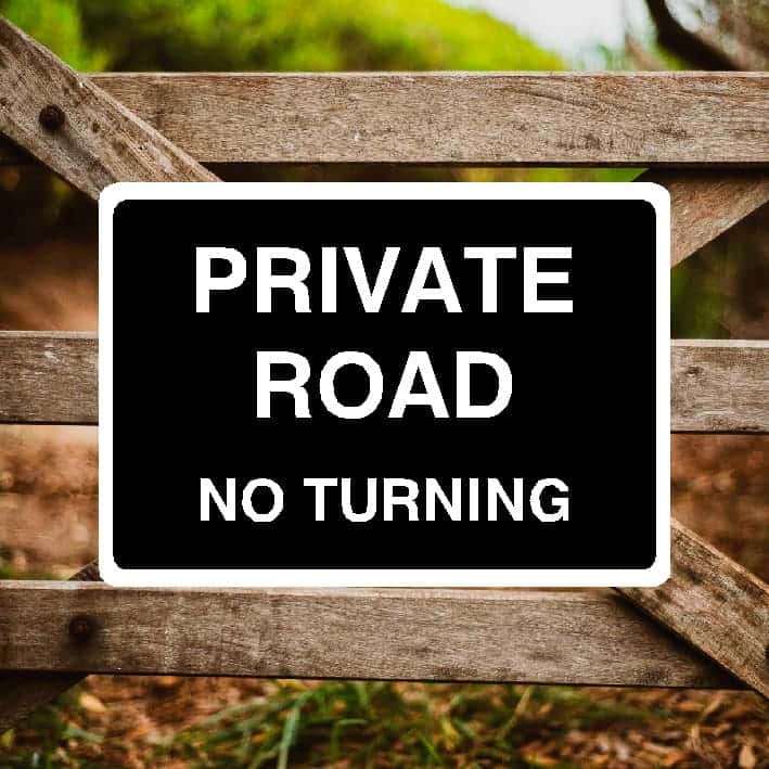 Private Road No Turning Sign - The Sign Shed