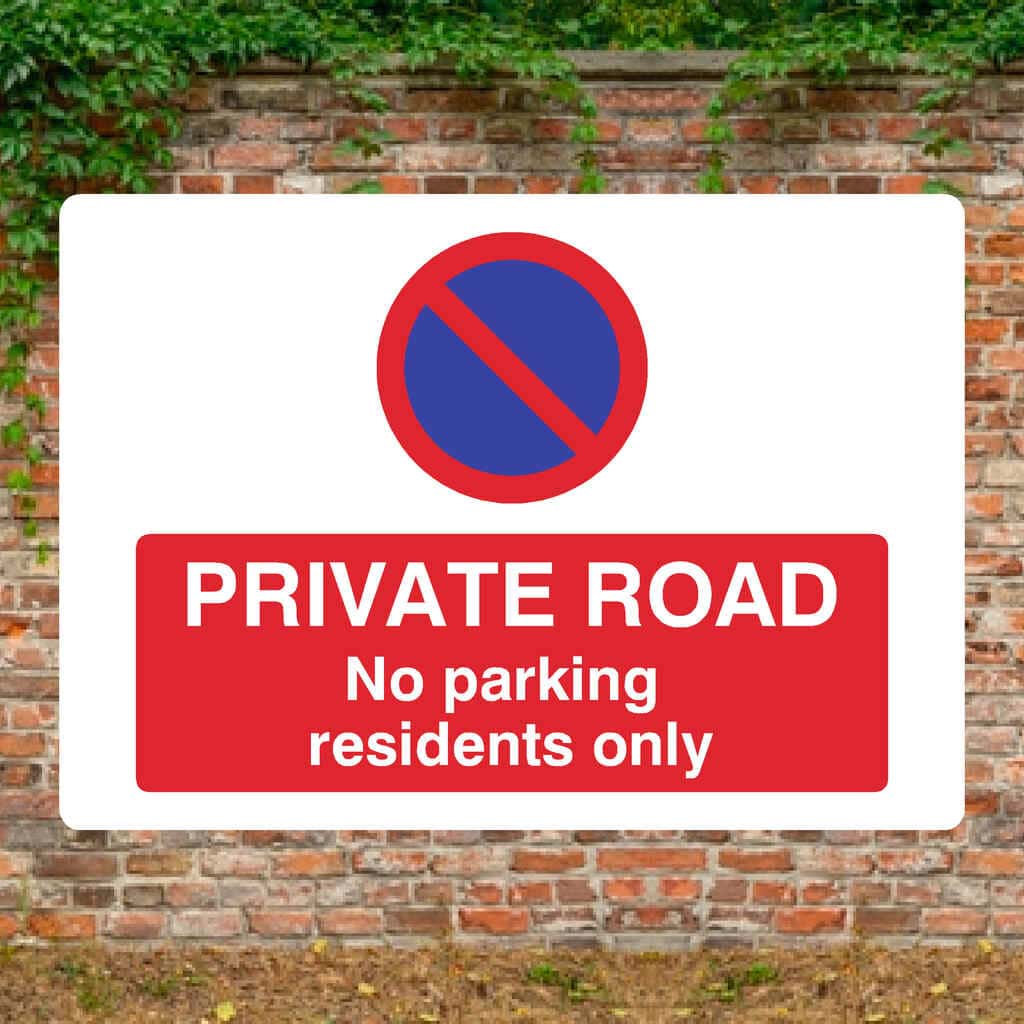 Private Road Residents Only At Any Time Landscape - The Sign Shed