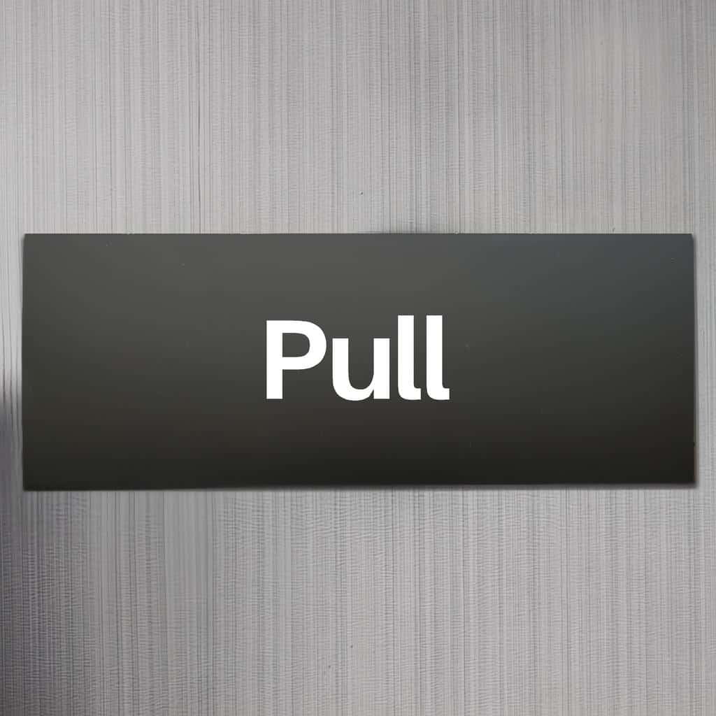 Pull Sign Store Midnight Black Pull Sign – Durable Washroom Door Sign