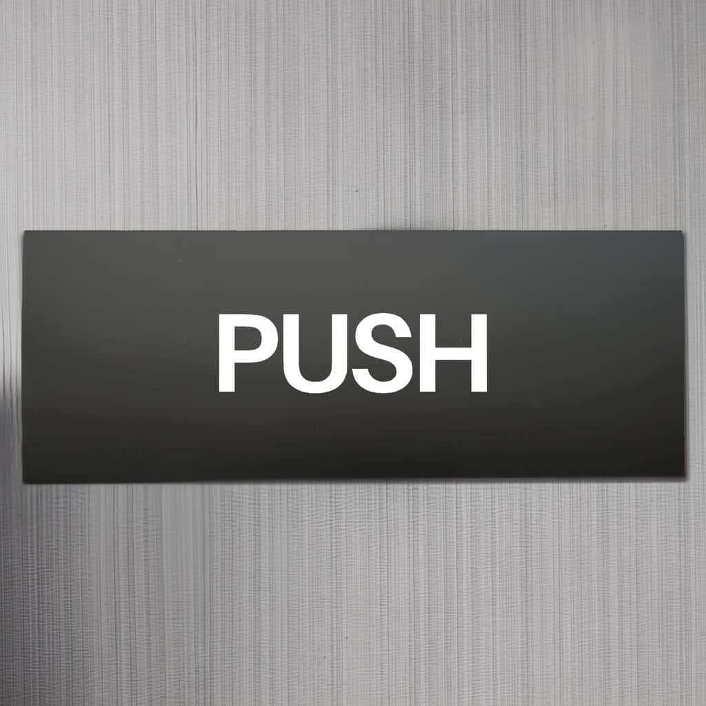 Pusch Sign Push Sign Midnight Black | Toilet Door Sign – The Sign Shed