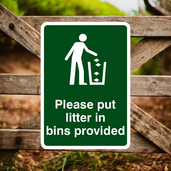 Litter Bin Use Sign | Countryside โ The Sign Shed