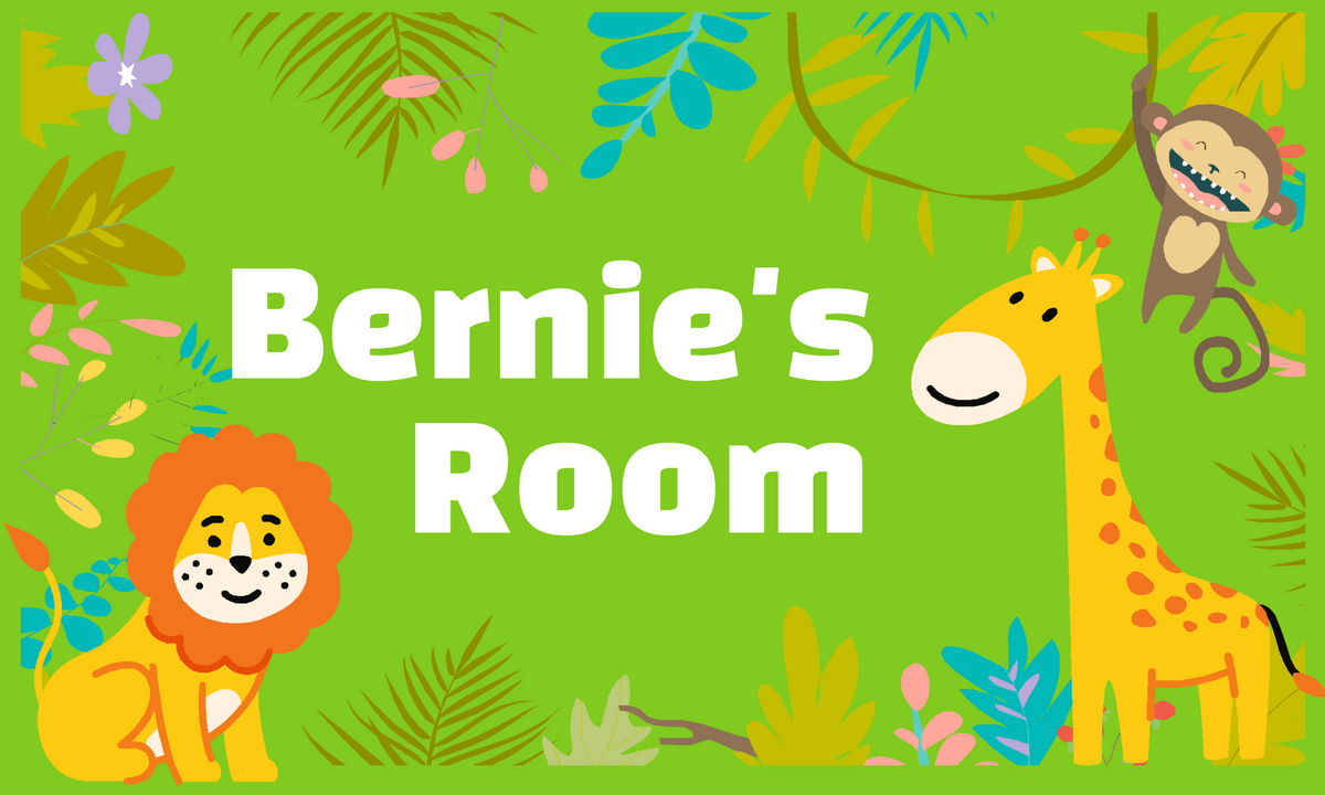 Personalised Kid's Bedroom Door Sign | Jungle Design