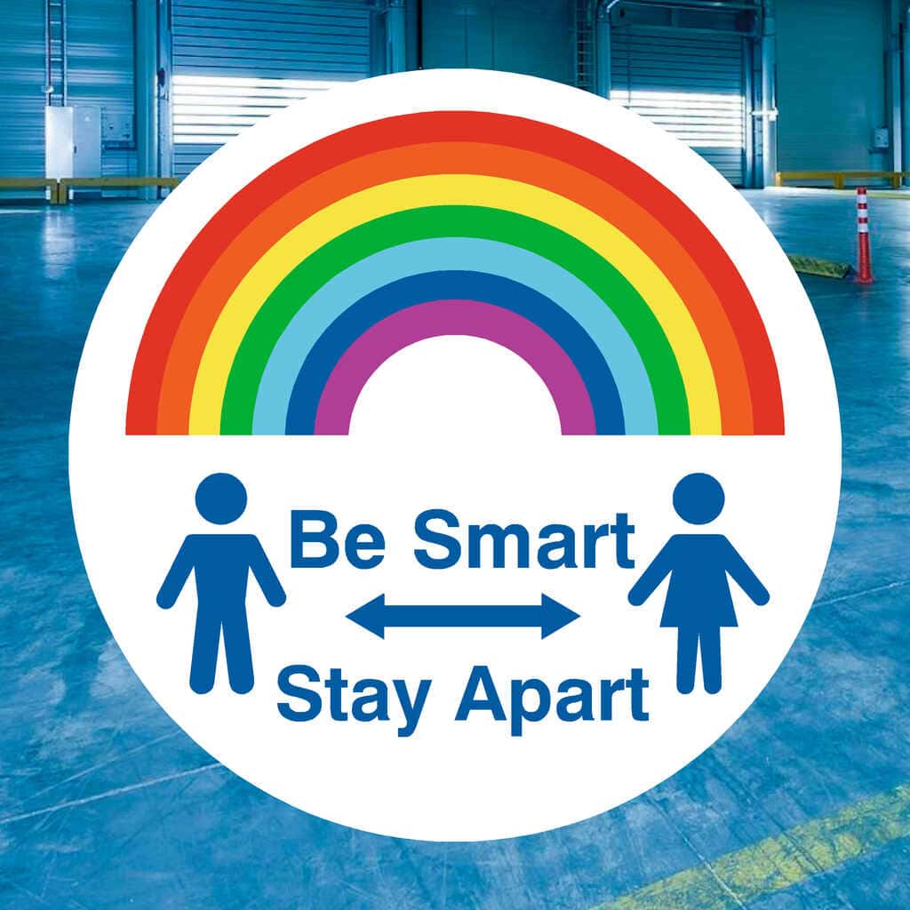 Rainbow Social Distancing Floor Sticker - The Sign Shed