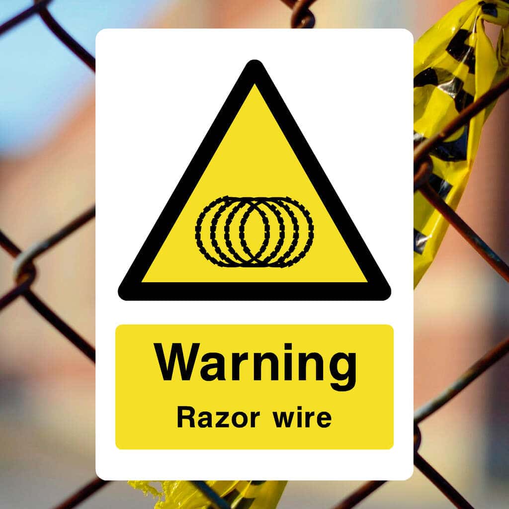 Razor Wire Warning Sign - Durable Security Signage – The Sign Shed