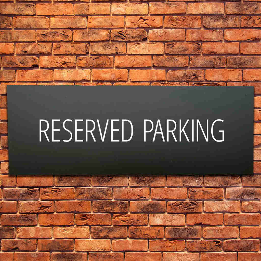 Reserved Parking Sign Midnight Black Landscape - The Sign Shed